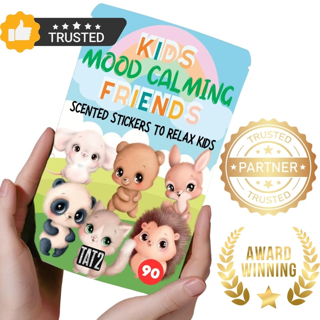 Mood Calming Stickers for Kids/Adults (90 Pack) – All-Natural Patches, Chemical-Free Mood Support for Relaxation