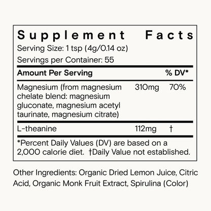 Moon Juice Magnesi-om Blue Lemon Jar – Big Mag 7.7 oz (55 Servings)