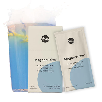 Moon Juice Magnesi-Om Blue Lemon Sticks – Magnesium + L-Theanine for Calm, Brain Health & Regularity