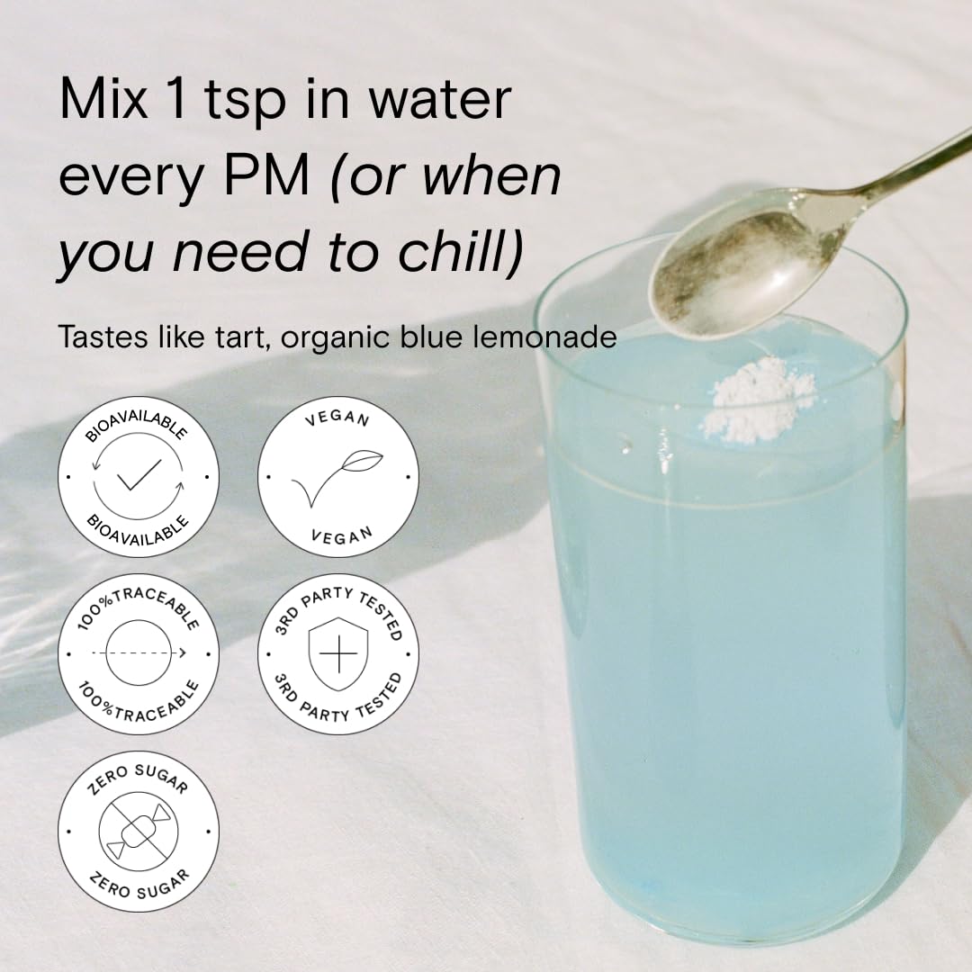 Moon Juice Magnesi-Om Blue Lemon Sticks – Magnesium + L-Theanine for Calm, Brain Health & Regularity