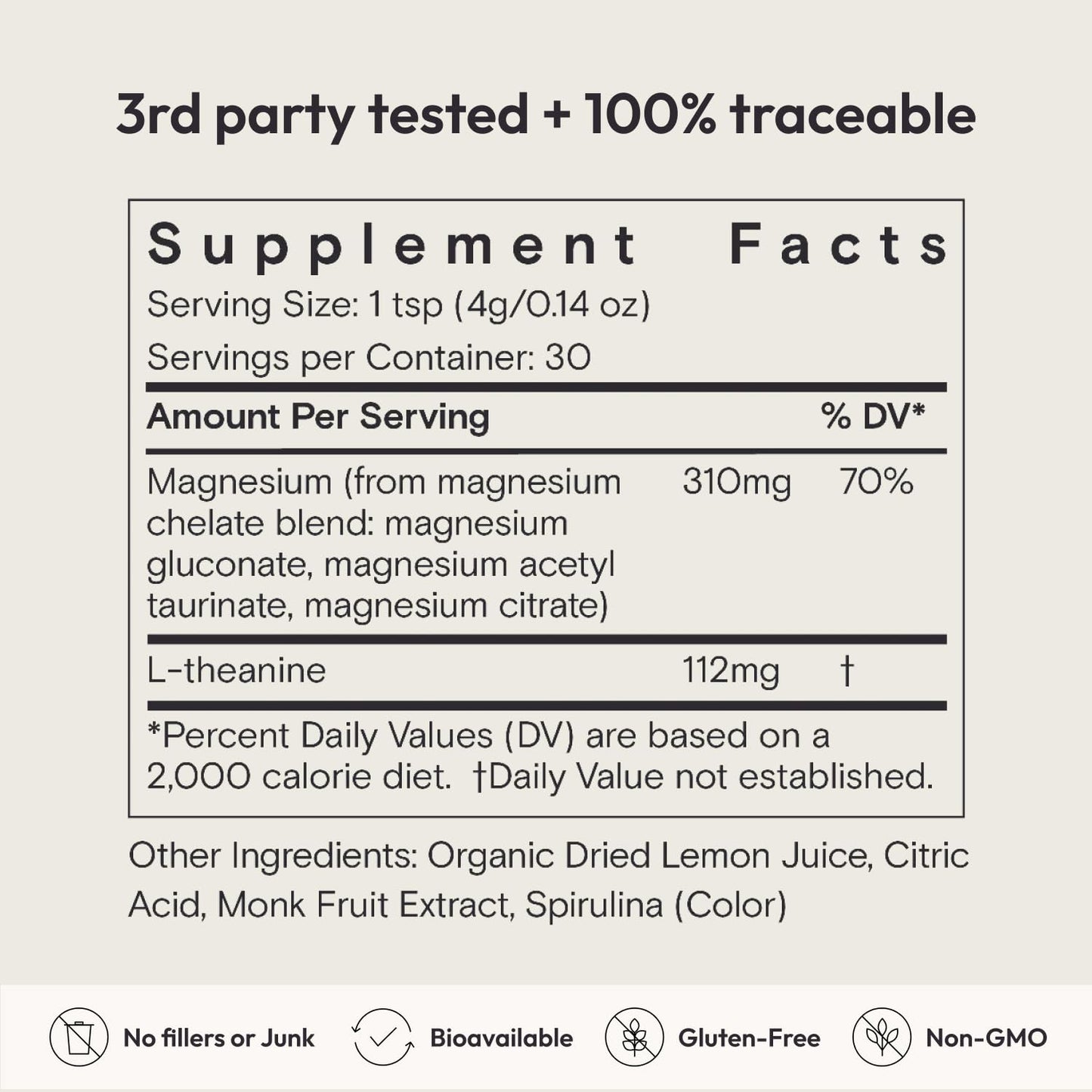 Moon Juice Magnesi-Om Magnesium Powder – Chelated Magnesium + L-Theanine for Rest, Relaxation & Regularity – Vegan & Non-GMO – Blue Lemon, 4.2 oz