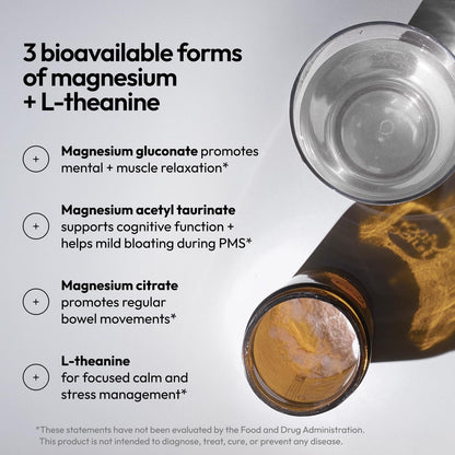 Moon Juice Magnesi-Om Magnesium Powder with L-Theanine | Sleep, Calm & Digestive Support | 30 Servings