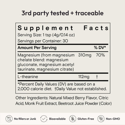 Moon Juice Magnesi-Om Magnesium Powder with L-Theanine – Rest, Relaxation & Regularity | Vegan, Non-GMO, Sugar-Free