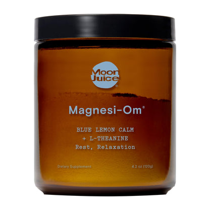 Moon Juice Magnesi-Om Magnesium Powder – Chelated Magnesium + L-Theanine for Rest, Relaxation & Regularity – Vegan & Non-GMO – Blue Lemon, 4.2 oz