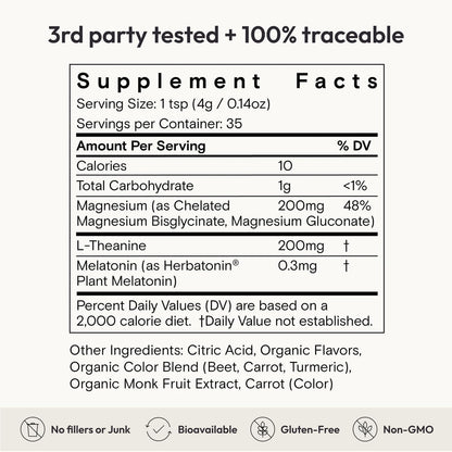 Moon Juice Sleepy Magnesi-Om – Magnesium Sleep Support with L-Theanine & Plant-Based Melatonin (Cherry, 35 Servings)