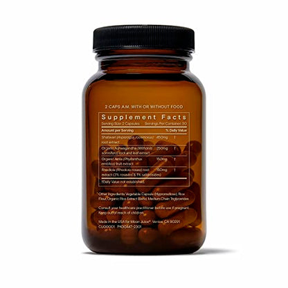 Moon Juice SuperYou Ashwagandha with Rhodiola & Shatavari – Cortisol Support, Energy & Mood (60 capsules)