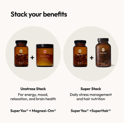 Moon Juice SuperYou Ashwagandha with Rhodiola & Shatavari – Cortisol Support, Energy & Mood (60 capsules)