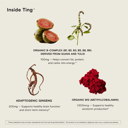Moon Juice Ting - Mango Vitamin B Complex Powder | Sugar-Free, Caffeine-Free Energy & Digestive Support (25 Servings)