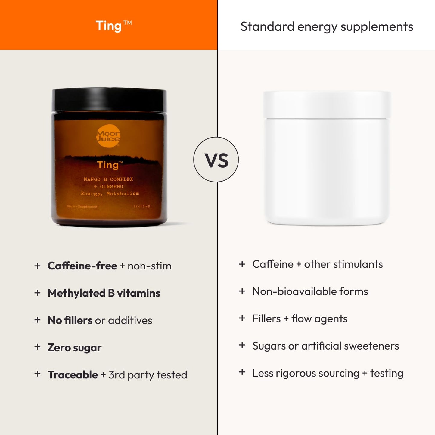 Moon Juice Ting - Mango Vitamin B Complex Powder | Sugar-Free, Caffeine-Free Energy & Digestive Support (25 Servings)