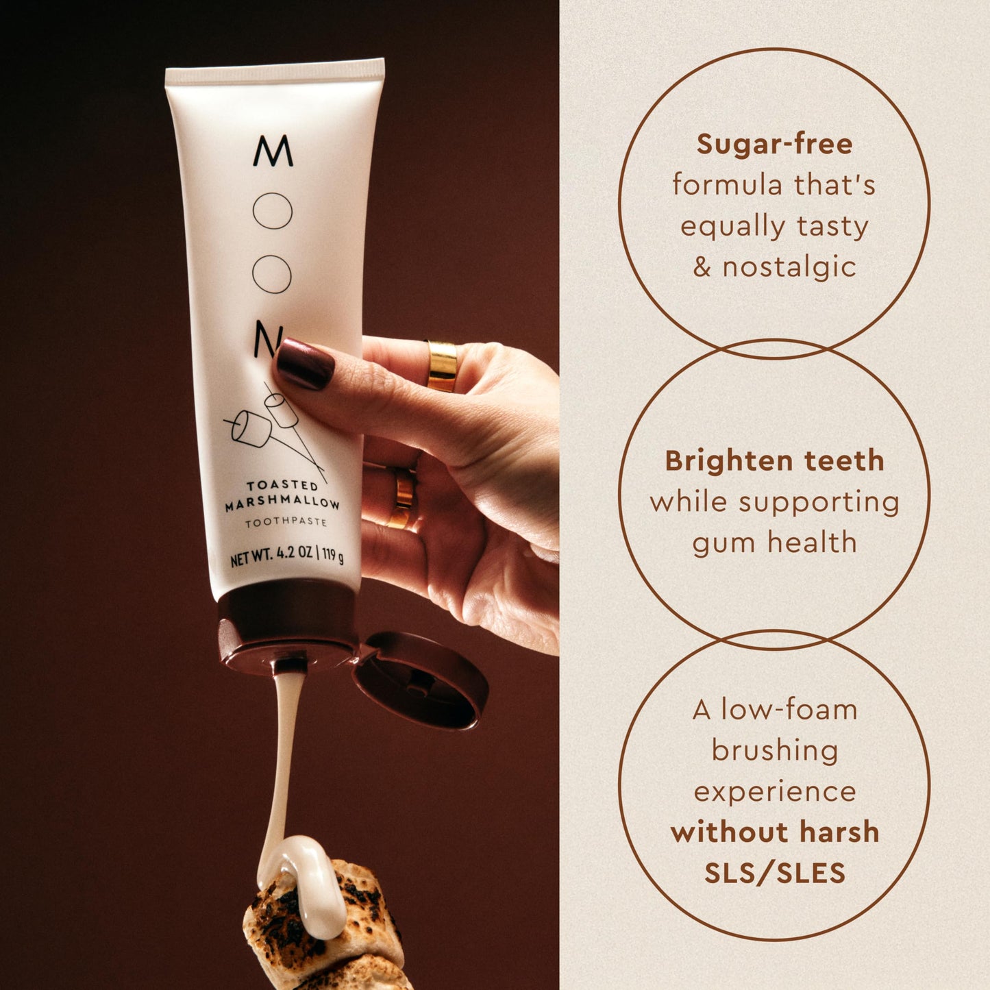 MOON Toasted Marshmallow Toothpaste – Sugar-Free Whitening & Stain Removal