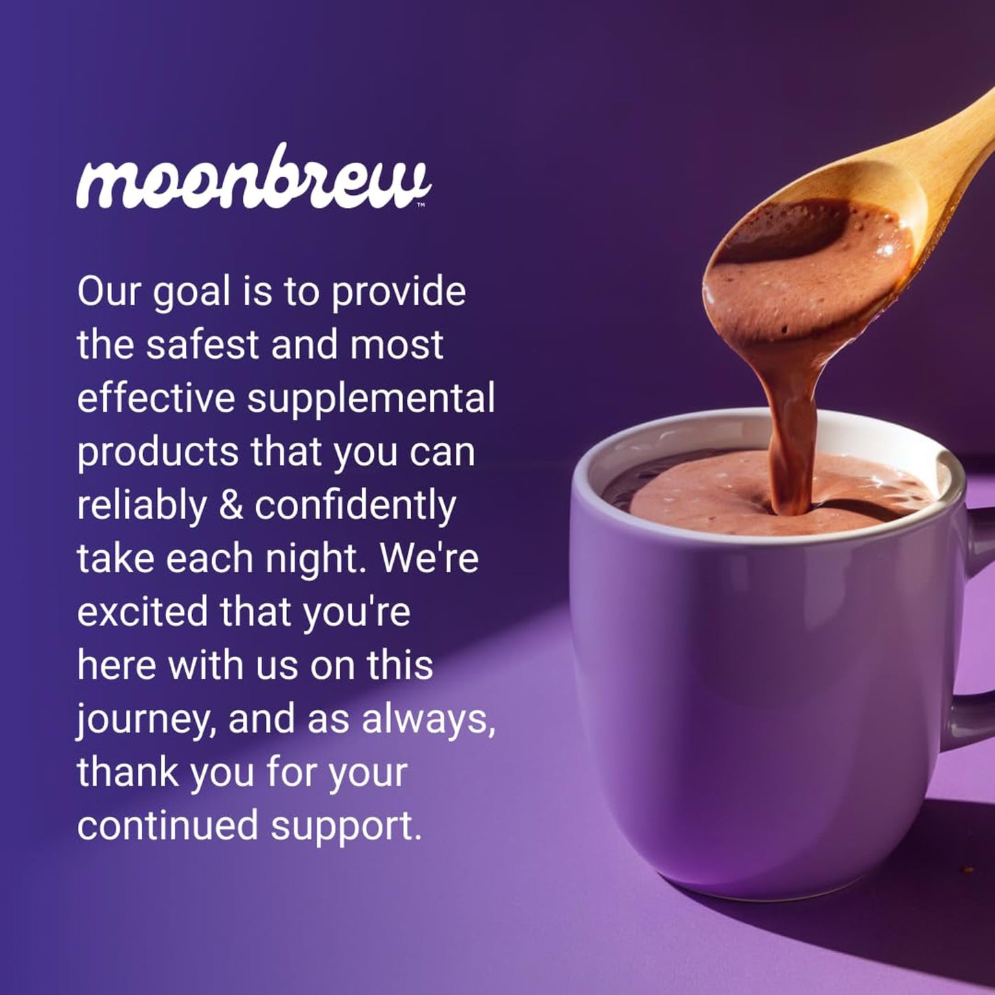 MoonBrew Nighttime Magnesium Hot Cocoa – Sleep Support (Melatonin-Free) with L-Theanine & Chamomile