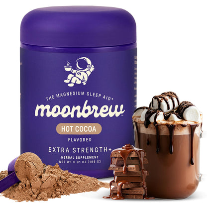 MoonBrew Nighttime Extra Strength Magnesium Hot Cocoa – Melatonin-Free Sleep Support Drink Mix
