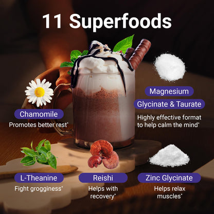 MoonBrew Nighttime Magnesium Coconut Chocolate Sleep Drink Mix – Melatonin-Free