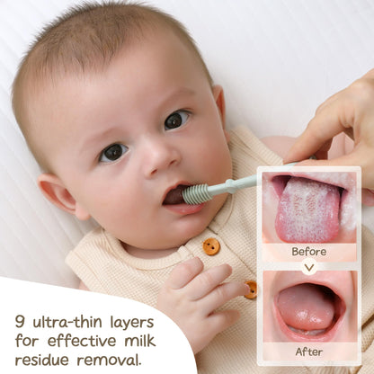 Moonkie Baby Finger Toothbrush & Tongue Cleaner Kit – 3 Months+ (3 Pcs) – Blush, Pale Mauve