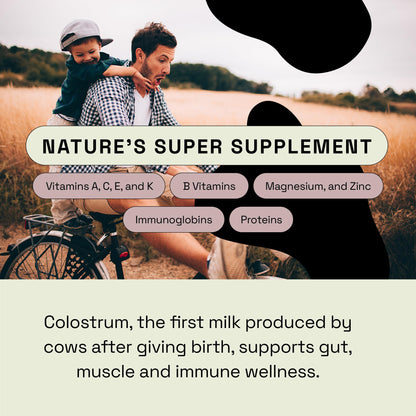 MOOVE Bovine Colostrum Capsules 1,000mg – Grass-Fed Dutch Cows | Immune & Gut Support | 60ct