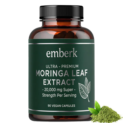 Moringa Capsules 20,000 mg Strength | 90-Count Vegan Non-GMO