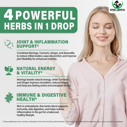Moringa Drops – Organic Moringa Leaf Extract with Turmeric, Ginger & Boswellia