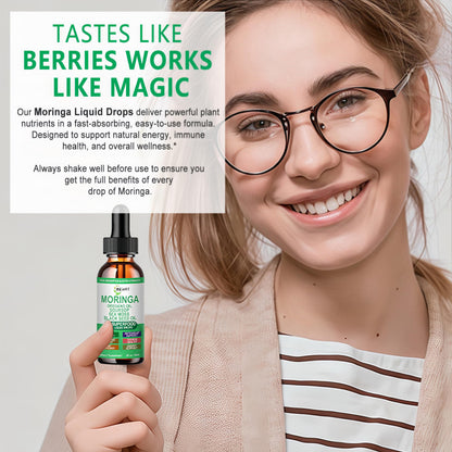 Moringa Liquid Drops — Organic High-Absorption Moringa Tincture with Soursop, Sea Moss & Black Seed Oil | Non-GMO, 30 Servings