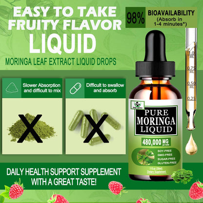 Organic Moringa Liquid Drops - Energy, Immunity & 6X Absorption