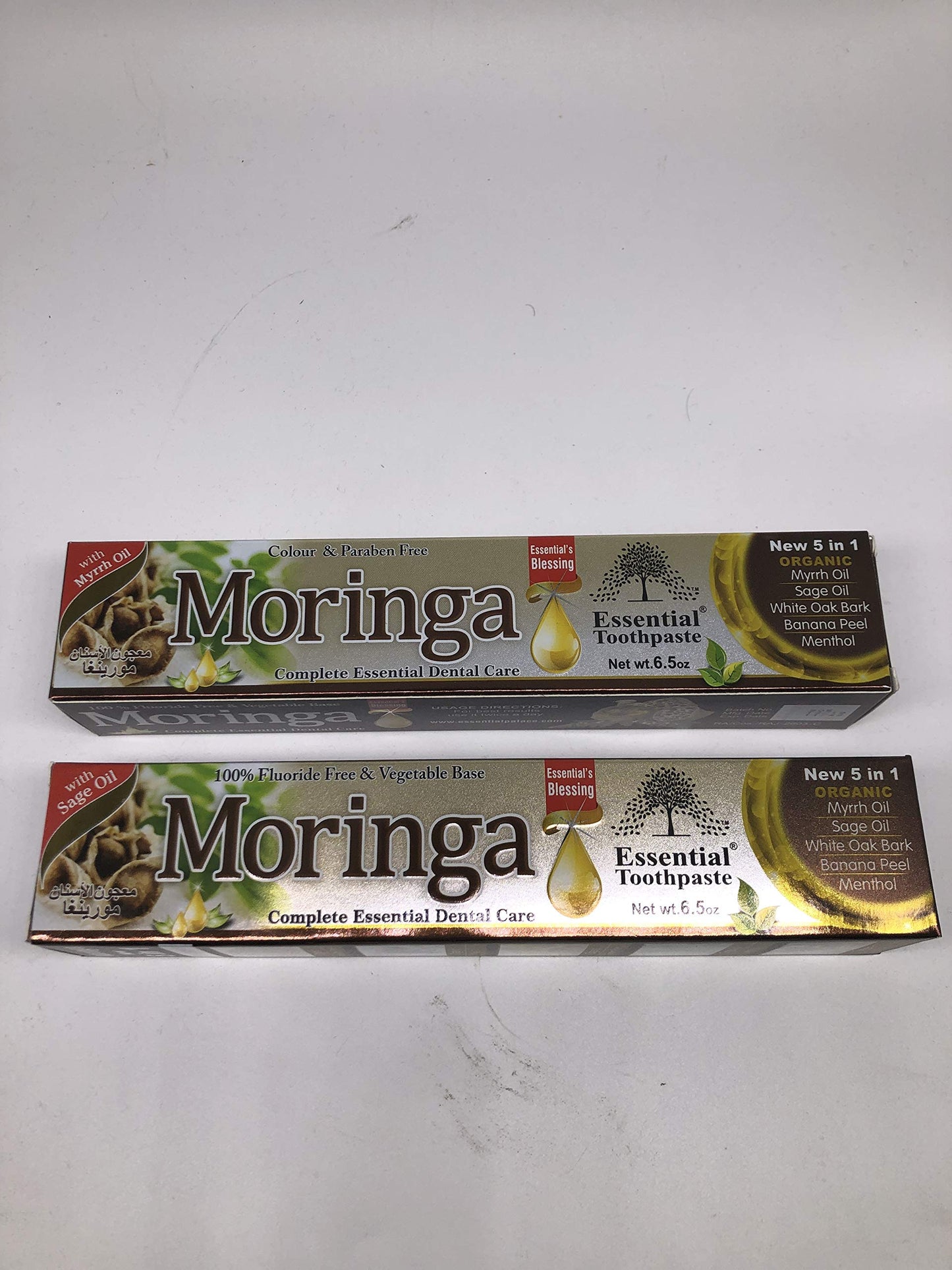 Moringa Organic Toothpaste – 100% Fluoride Free, Paraben Free, Vegetable Base | 6.5oz