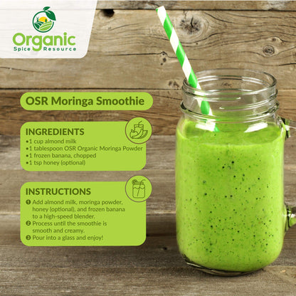 Organic Moringa Powder - 8 oz (226 g) | USDA Organic, Non-GMO | SHOPOSR