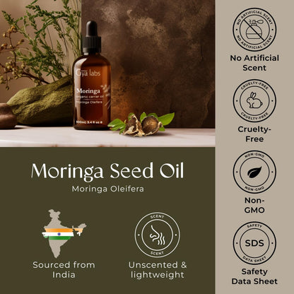 Gya Labs Moringa Seed Carrier Oil – 3.4 oz for Hair & Skin