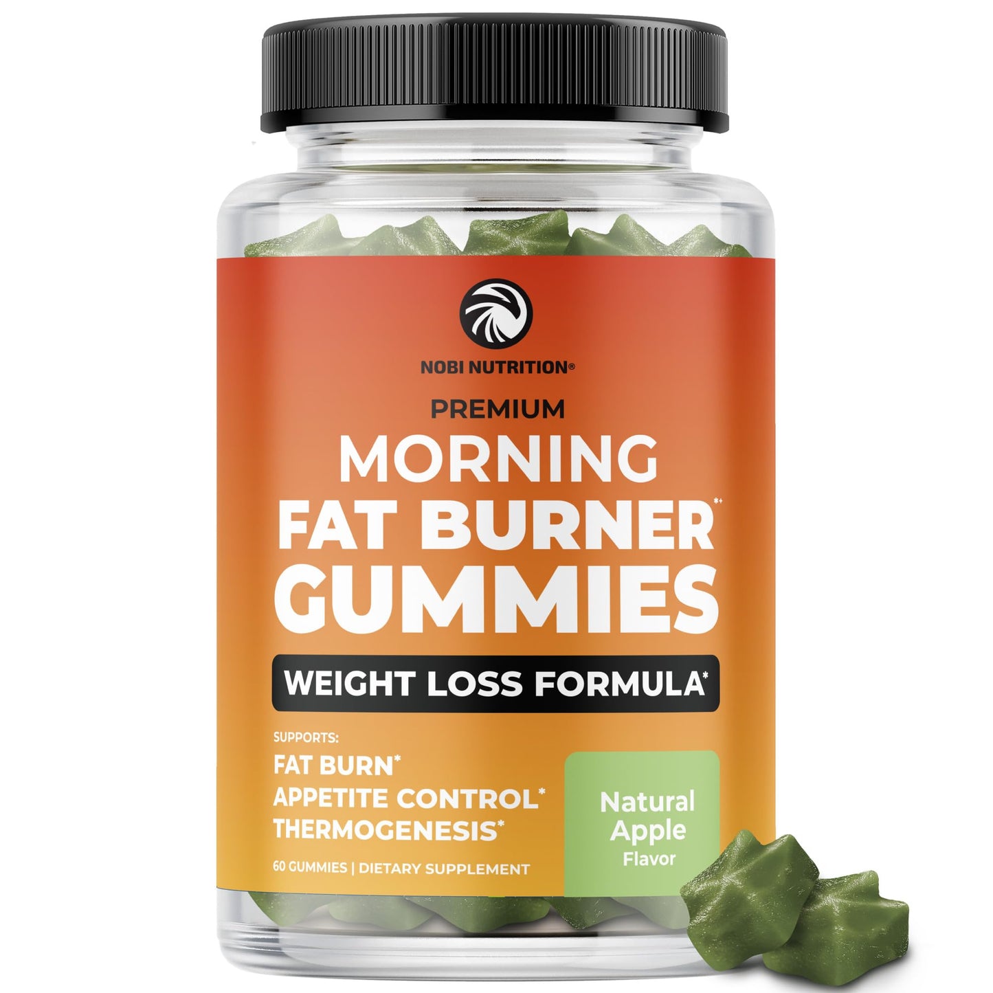 Morning Fat Burner Gummies – Weight Loss for Women & Men | Metabolism & Appetite Control | 60 Gummies