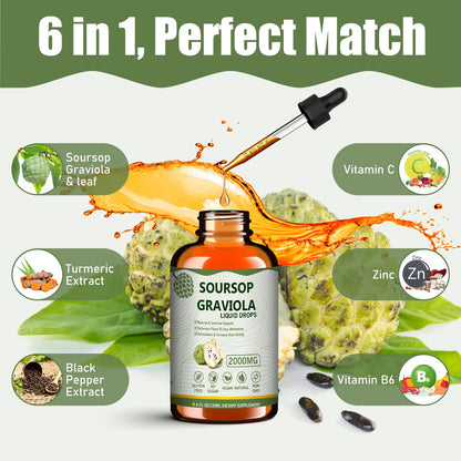 Mosslly 7-in-1 Organic Soursop Bitters Liquid Drops, 4 Fl Oz – Immune Support