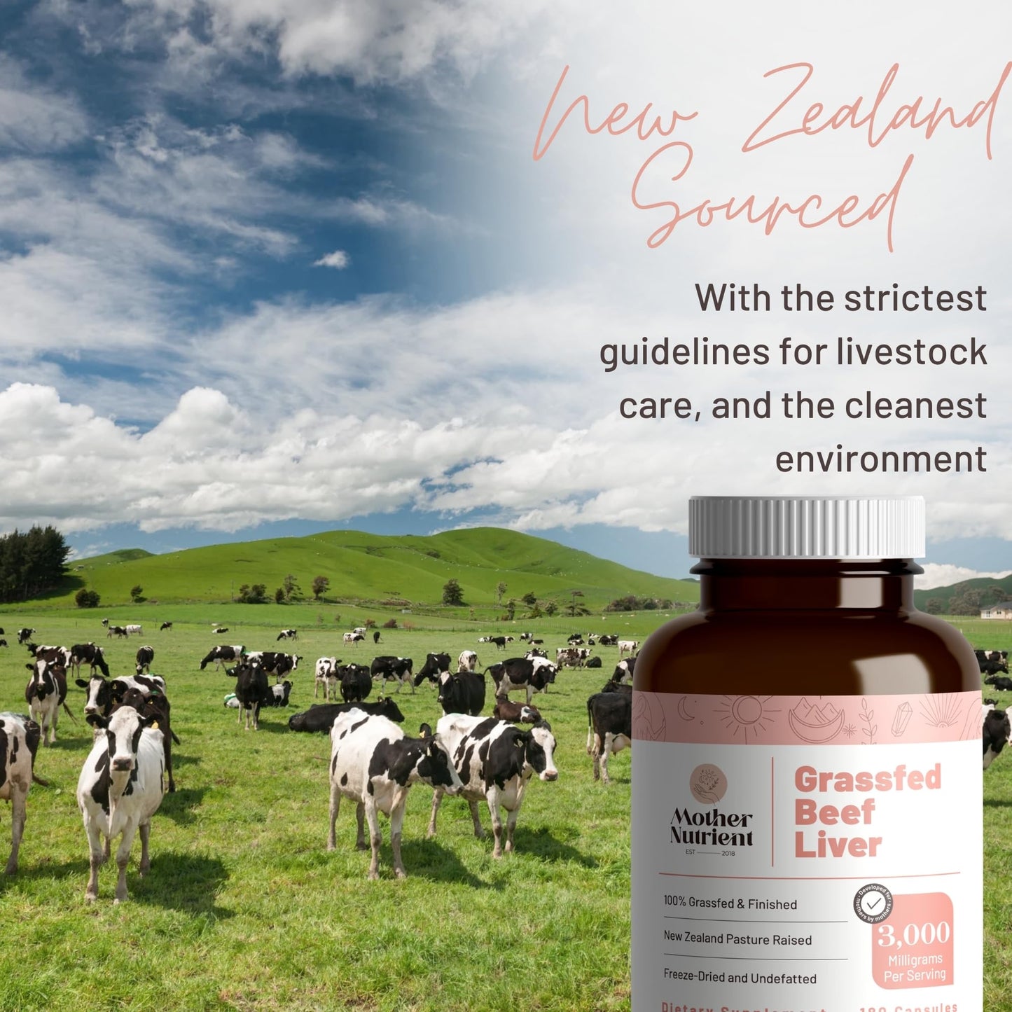 Mother Nutrient Grass-Fed Beef Liver Capsules – 180 Caps, 45-Day Supply, New Zealand Sourced