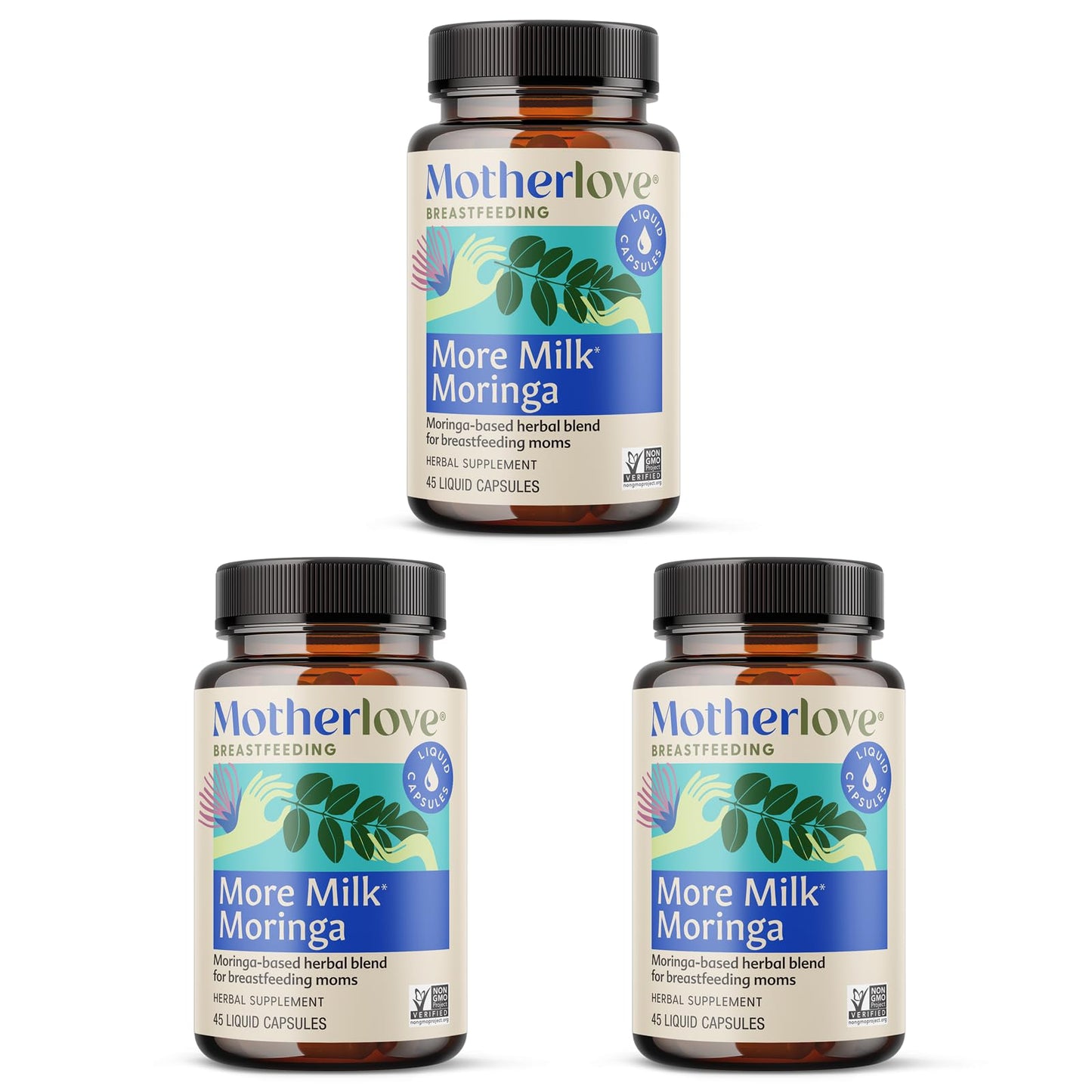Motherlove More Milk Moringa – 135 Liquid Caps, Organic Moringa Lactation Support (Vegan, Non-GMO, Kosher)