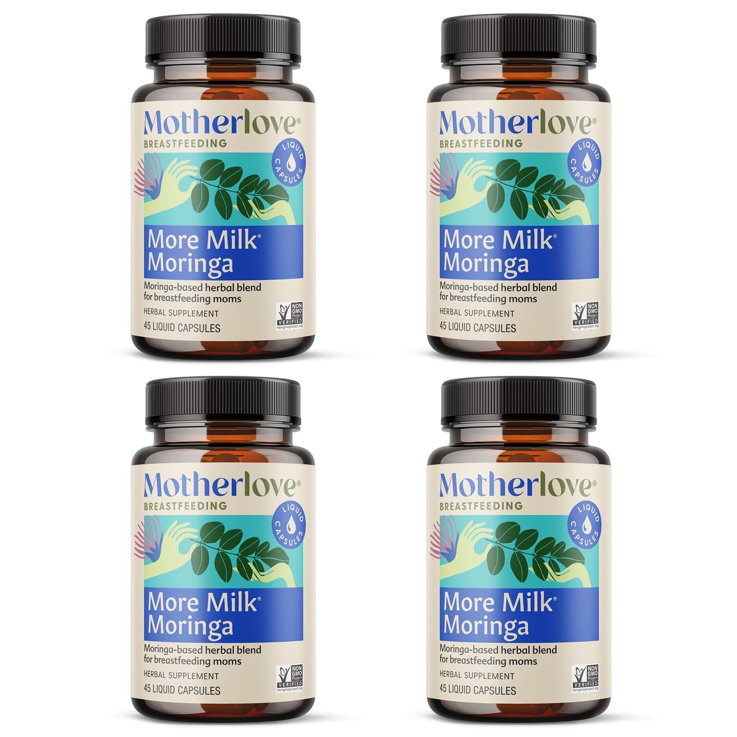 Motherlove More Milk Moringa (180 Liquid Caps) – Fenugreek-Free Lactation Support with Organic Moringa, Blessed Thistle, Nettle & Fennel | Vegan, Non-GMO