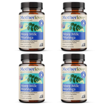 Motherlove More Milk Moringa (180 Liquid Caps) – Fenugreek-Free Lactation Support with Organic Moringa, Blessed Thistle, Nettle & Fennel | Vegan, Non-GMO