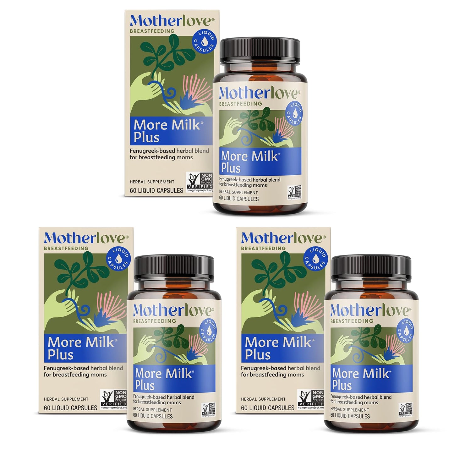 Motherlove More Milk Plus – Fenugreek-Based Lactation Support (Organic, Non-GMO, Vegan)