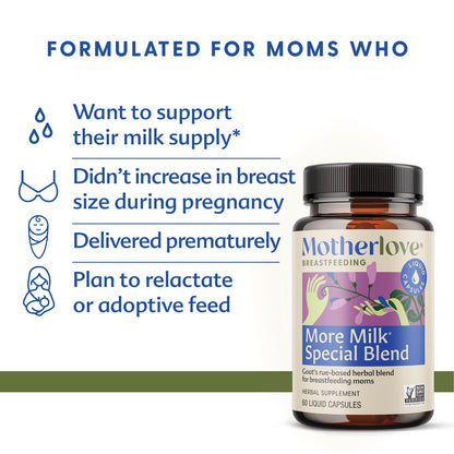 Motherlove More Milk Special Blend – Herbal Lactation Support (120 Capsules)