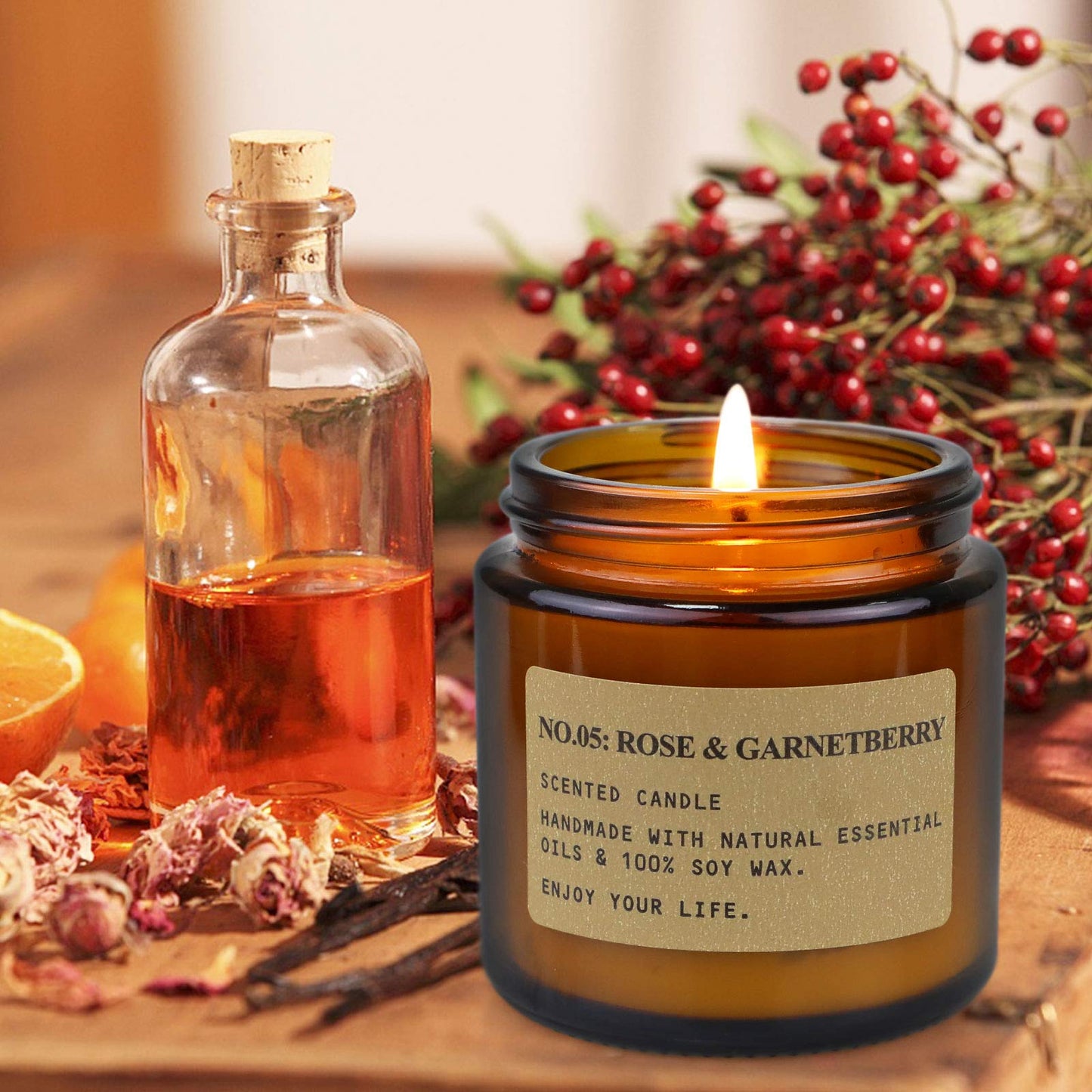 MOULENGGU 6-Pack Soy Wax Candles Gift Set – Amber Jar, Home Scented Aromatherapy