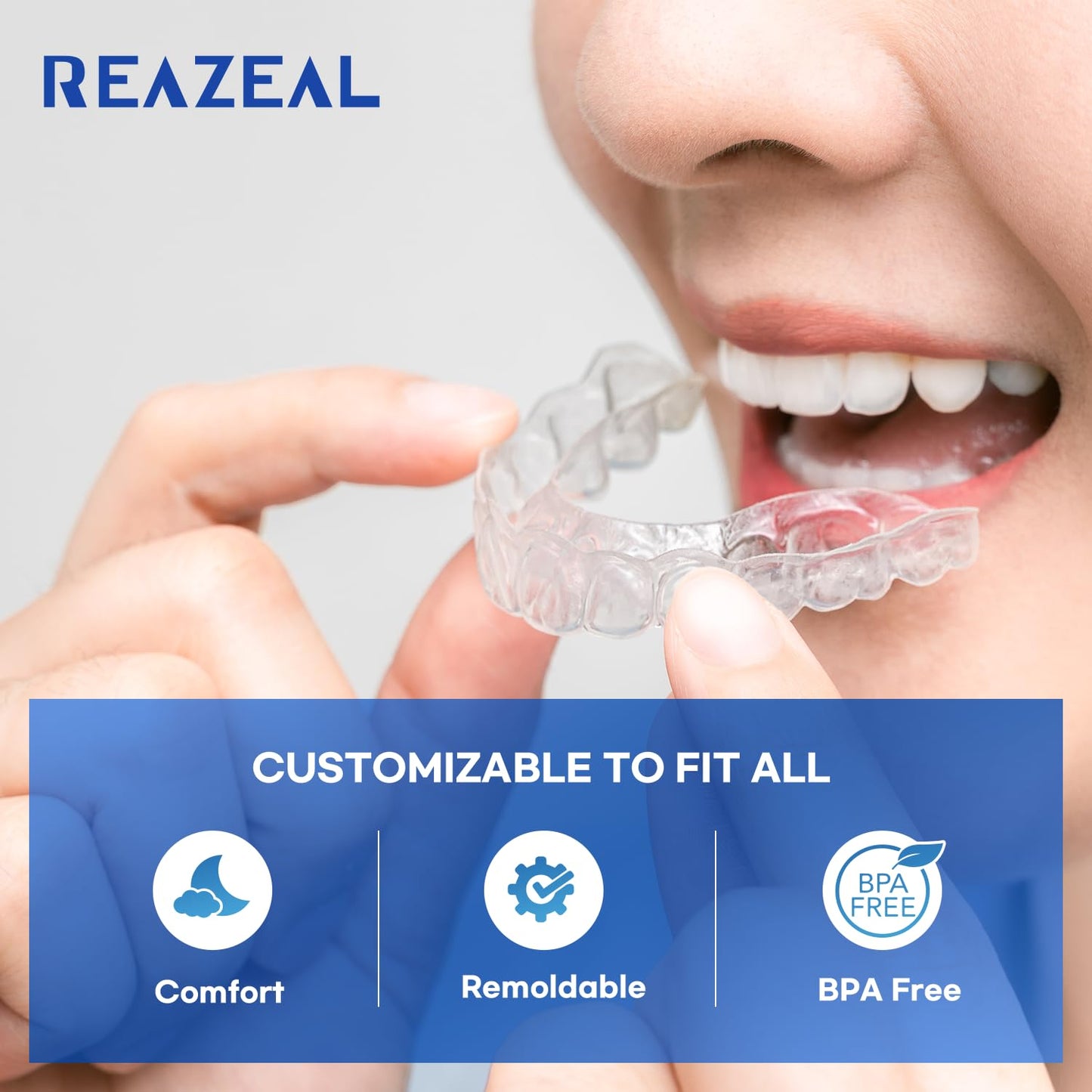 Mouth Guard for Teeth Grinding at Night – Moldable Sleep Guard (5 Count)