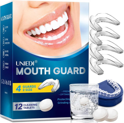 Mouth Guard for Teeth Grinding at Night – Custom Moldable Bruxism Guard + 12 Tablets