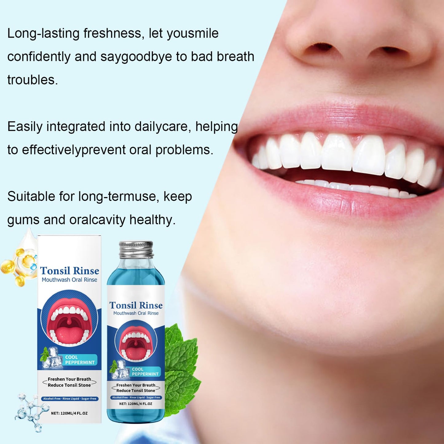 Tonsil Stone Remover & Alcohol-Free Mouthwash – Natural Oral Rinse for Bad Breath & Dry Mouth