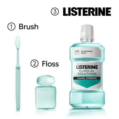 Listerine Clinical Solutions Enamel Strength Mouthwash – Alpine Mint, 500 mL