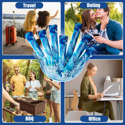 Travel-Size Mouthwash Packets – TSA-Approved Mini Mint, Alcohol & Fluoride-Free (30 Pack)