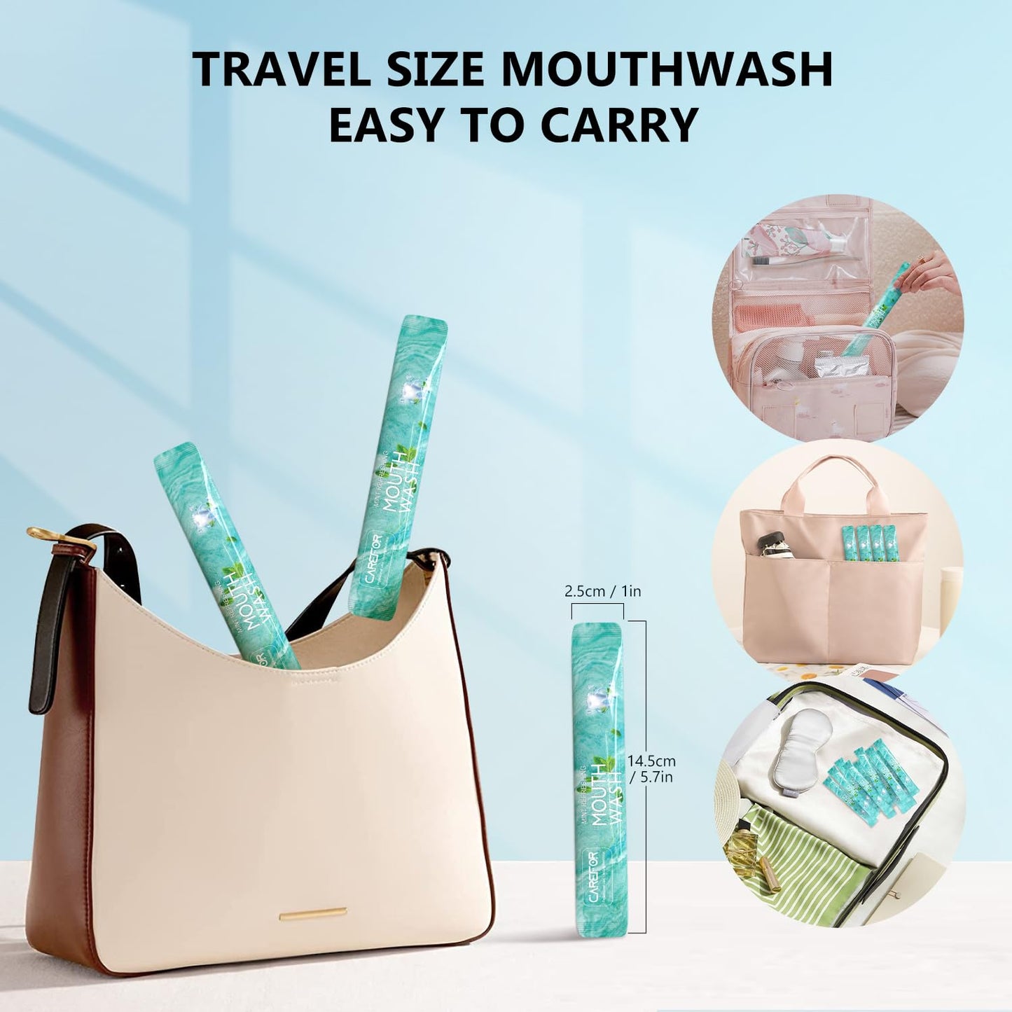 Travel Mouthwash Packets – Alcohol & Fluoride Free, Fresh Mint 30-Pack