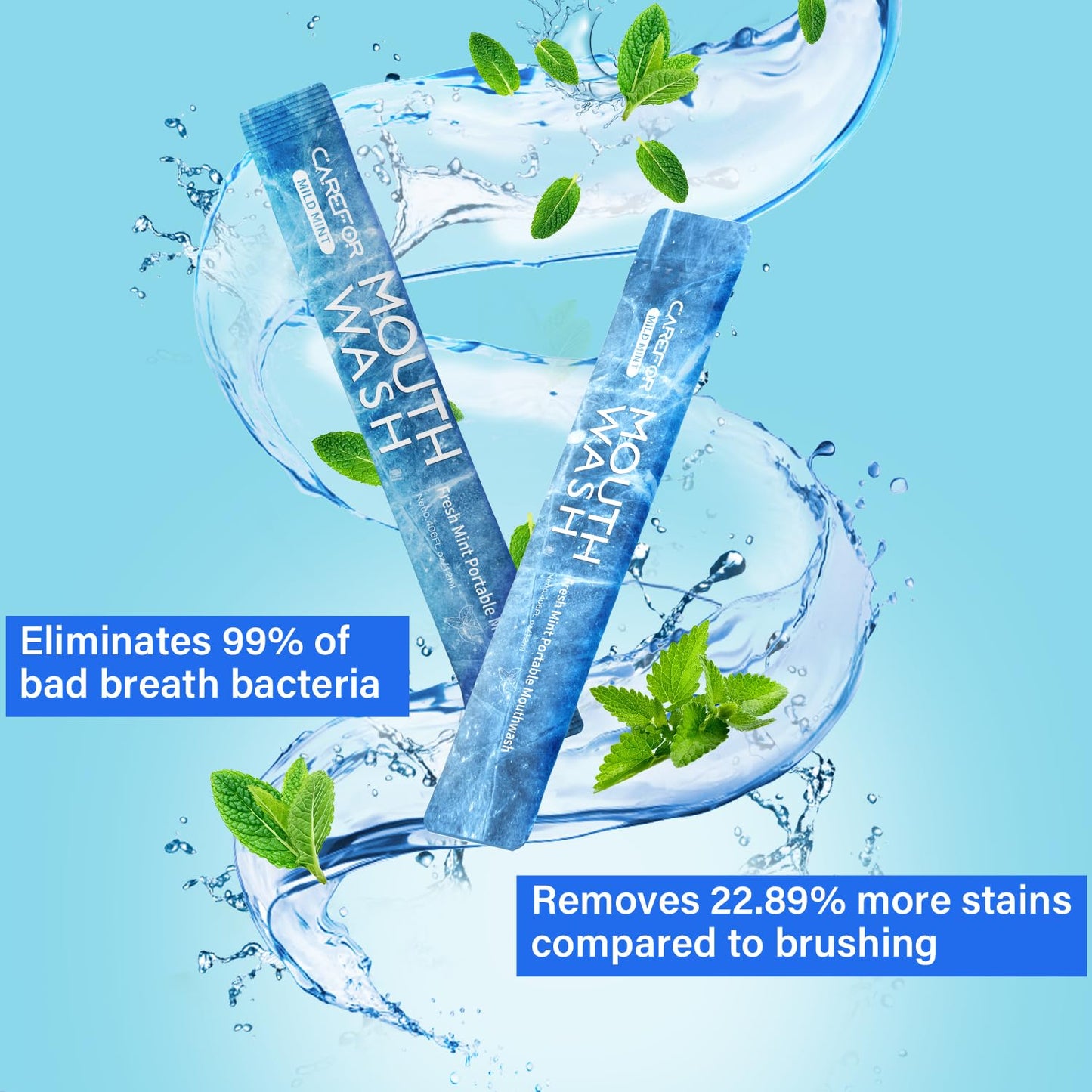 Mouthwash Travel Size – Alcohol-Free ICY Mint Mini Pack (Pack of 30, 0.41 fl oz)