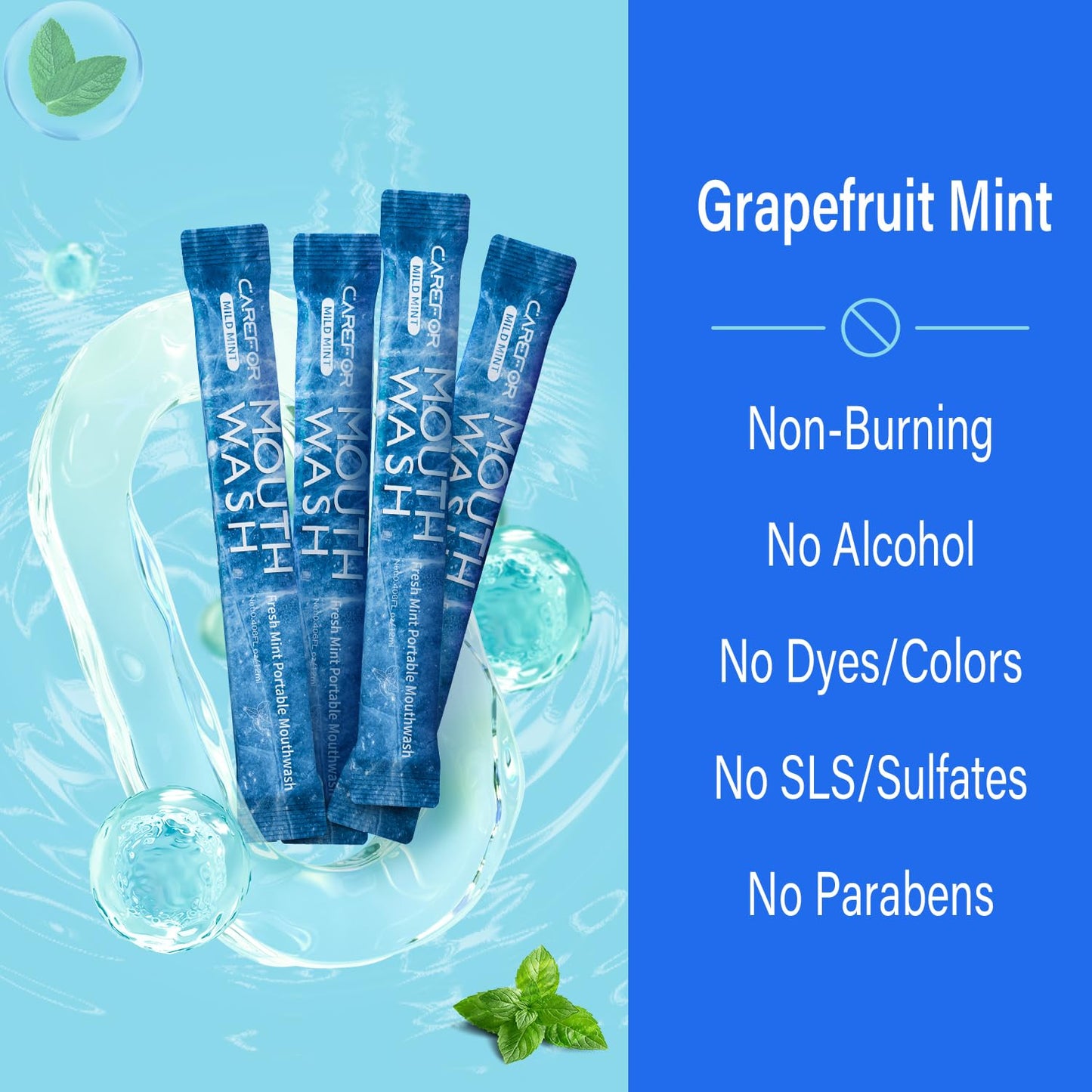 Mouthwash Travel Size – Alcohol-Free ICY Mint Mini Pack (Pack of 30, 0.41 fl oz)
