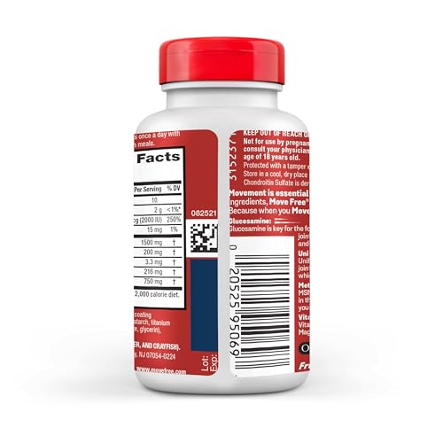 Move Free Advanced: Glucosamine Chondroitin MSM + Vitamin D3 Joint Support – Mobility, Bone & Immune Health (3x120ct)