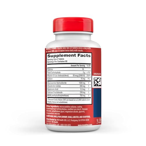 Move Free Advanced: Glucosamine Chondroitin MSM + Vitamin D3 Joint Support – Mobility, Bone & Immune Health (3x120ct)