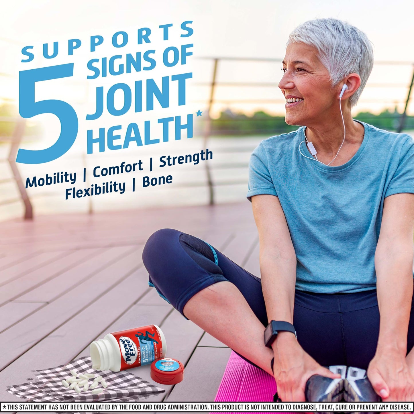 Move Free Advanced: Glucosamine Chondroitin MSM + Vitamin D3 Joint Support – Mobility, Bone & Immune Health (3x120ct)