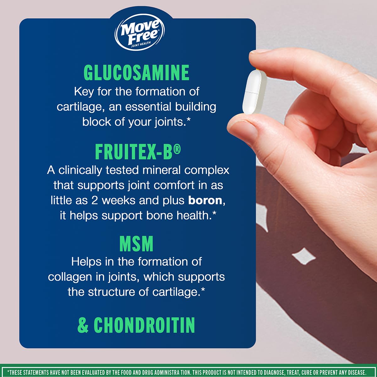Move Free Advanced Plus MSM Coated Tablets – Joint Health with Glucosamine & Chondroitin (120 Count, Pack of 2)