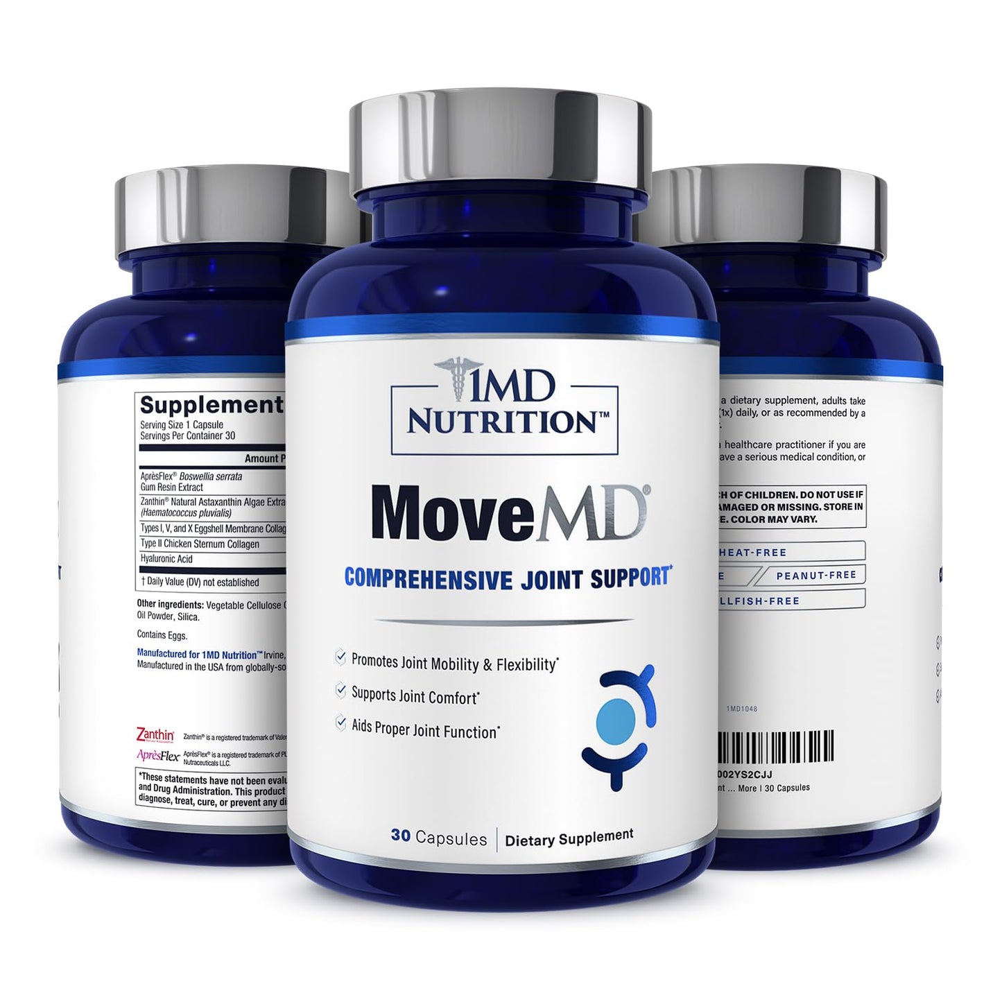 MoveMD Joint Support by 1MD Nutrition | Collagen + Astaxanthin + Hyaluronic Acid
