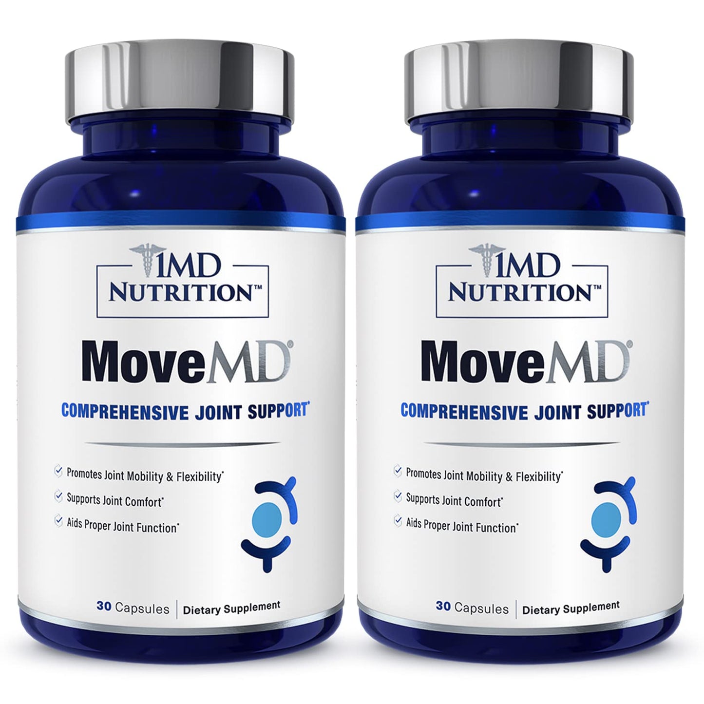 MoveMD Joint Health Supplement by 1MD Nutrition | Collagen, Astaxanthin, Boswellia | 2-Pack (60 Capsules)