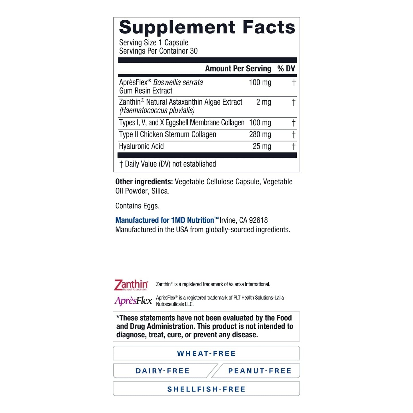 MoveMD Joint Health Supplement by 1MD Nutrition | Collagen, Astaxanthin, Boswellia | 2-Pack (60 Capsules)